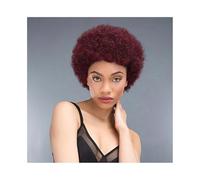 Parrucche Parrucche afro ricci 99J Parrucca corta Pixie Capelli umani bordeaux for donne nere Parrucca da donna