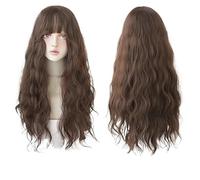 Parrucche Parrucche blu a onde sciolte lunghe fino alle spalle con parrucca for capelli ondulati ricci a strati radici scure for le donne ogni giorno(C8265-3)