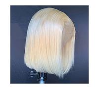 Parrucche Parrucche caschetto bionde Parrucca frontale in pizzo for capelli umani Capelli Remy brasiliani Parrucche corte dritte in pizzo Bob for donne Attaccatura dei capelli naturale 613 HD Parrucca