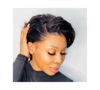 Parrucche, Parrucche corte Pixie Cut 13×6×1 Parrucche anteriori in pizzo con parte a T for le donne Parrucche brasiliane di colore Remy senza colla HD Parrucche frontali in pizzo trasparenti con parte