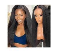 Parrucche Parrucche crespi diritte con chiusura in pizzo da 14-40 pollici for donne nere, parrucca con chiusura senza colla in pizzo trasparente 5x5 con capelli indiani di colore naturale con capelli
