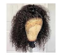 Parrucche Parrucche dei capelli umani del pizzo riccio 13x4 parrucche frontali parrucche brasiliane Brasiliano onda profonda corta Bob pizzo parrucca 180 parrucche di densità 180 parrucche nera parruc