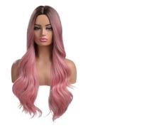 Parrucche Parrucche for capelli rosa con parte centrale Parrucca lunga Ombre resistente al calore for le donne in cerca di feste quotidiane(LC313-1)
