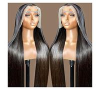 Parrucche Parrucche for capelli umani lisci in osso Parrucca frontale in pizzo trasparente 360 per parrucche for capelli umani frontali in pizzo Parrucca pre pizzicata Parrucca da donna(Color:360 La