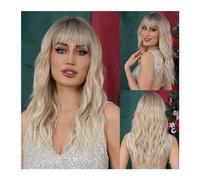 Parrucche Parrucche for feste Bionde ricce Festival Capelli finti Parrucca bionda resistente al calore Ombre Parrucche sintetiche for capelli cosplay di media lunghezza for le donne Parrucca da donna(