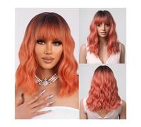Parrucche Parrucche for feste Bionde ricce Festival Capelli finti Parrucca bionda resistente al calore Ombre Parrucche sintetiche for capelli cosplay di media lunghezza for le donne Parrucca da donna(