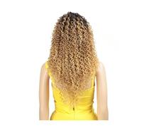 Parrucche Parrucche in fibra resistente al calore for capelli neri da 26 pollici parrucca sintetica in pizzo for parrucca nera afro-americana lunga riccia crespa parrucca in fibra(Color:TAT6-27-24E)