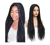 Parrucche Parrucche intrecciate a trecce lunghe for capelli sintetici for donne nere 22-28 "Parrucche intrecciate a scatola completamente senza nodi con attaccatura dei capelli naturale Parrucca a sca