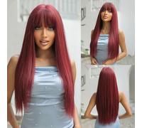 Parrucche Parrucche lunghe diritte for capelli neri resistenti al calore for donne Parrucche sintetiche for capelli naturali Cosplay quotidiana parrucca in fibra(Color:WL1085-5)
