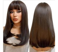 Parrucche Parrucche naturali Parrucche diritte con frangia d'aria Parrucche sfumate Parrucche in fibra resistente al calore adatte per gli appuntamenti di tutti i giorni Cosplay Capelli