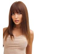 Parrucche Parrucche Ombre marroni di media lunghezza con frangia for parrucche for capelli lisci da donna(LC070-1)