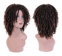 Parrucche Parrucche Parrucche corte intrecciate per donne e uomini Parrucche ricci Parrucche sintetiche resistenti al calore Uso quotidiano africano Cosplay Capelli
