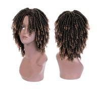 Parrucche Parrucche Parrucche corte intrecciate per donne e uomini Parrucche ricci Parrucche sintetiche resistenti al calore Uso quotidiano africano Cosplay Capelli