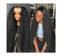 Parrucche Parrucche ricce di capelli umani al 100% Glueless 13x6 Parrucca frontale in pizzo Onda profonda Onda d'acqua for le donne Scelta Parrucca da donna(Natural Black 13x6,32inches)