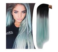 Parrucche Parrucche sfumate for donna Parrucca Ombre sintetica lunga diritta Radice scura Parte centrale dall'aspetto naturale Fibra resistente al calore Parrucca quotidiana for feste cosplay Parrucca