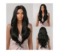 Parrucche Parrucche sintetiche arancioni lunghe a onda naturale con frangia piena for le donne nere Parrucche cosplay quotidiane di Halloween Fibra resistente al calore dei capelli Parrucca da donna(W