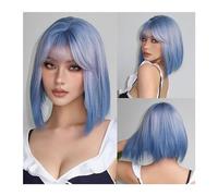 Parrucche Parrucche sintetiche Bob corte ricce bionde con frangia Parrucche cosplay Lolita dorate platino for donne Cosplay for feste quotidiane Resistenti al calore parrucca in fibra(Color:WL1138-1)