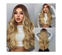 Parrucche Parrucche sintetiche for donna Fibra resistente al calore Parrucche lunghe ondulate naturali biondo platino con frangia Cosplay Party Lolita parrucca in fibra (Color : LC5018-1 wig)