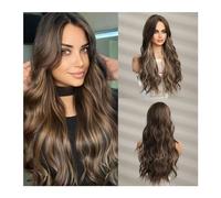 Parrucche Parrucche sintetiche for feste resistenti al calore, stile classico elegante, parte centrale lunga, parrucca di colore biondo misto Ombre for ragazze e signore Parrucca da donna(LC1036-1)