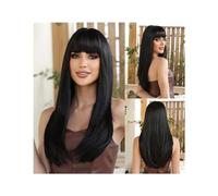 Parrucche Parrucche sintetiche Ombre bionde marroni con frangia Parrucca lunga diritta for le donne Cosplay Fibra ad alta temperatura for capelli finti naturali per la festa quotidiana(Color:LC2163-1)