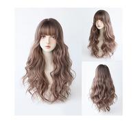 Parrucche Parrucche sintetiche resistenti al calore Quotidiano da festa Capelli finti Beige Grigio Onde lunghe Parrucche con frangia Parrucca Cosplay Lolita for donne Dolce fresco Parrucca da donna(Co