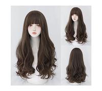 Parrucche Parrucche sintetiche resistenti al calore Quotidiano da festa Capelli finti Beige Grigio Onde lunghe Parrucche con frangia Parrucca Cosplay Lolita for donne Dolce fresco Parrucca da donna(Co