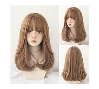 Parrucche Parrucche sintetiche resistenti al calore Quotidiano da festa Capelli finti Beige Grigio Onde lunghe Parrucche con frangia Parrucca Cosplay Lolita for donne Dolce fresco Parrucca da donna(Co