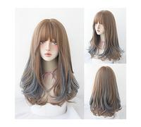 Parrucche Parrucche sintetiche resistenti al calore Quotidiano da festa Capelli finti Beige Grigio Onde lunghe Parrucche con frangia Parrucca Cosplay Lolita for donne Dolce fresco Parrucca da donna(Co