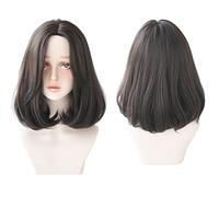 Parrucche pastello con punte ricce naturali, parrucche sintetiche realistiche con fronte non esposta, in pizzo, lunghe fino alle spalle, per uso quotidiano,black