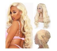 Parrucche per capelli 5”x4.5“ Silk Top Wig Body Blonde Base Full Lace Human Hair Wave Remy Transparent for Women(24inches)