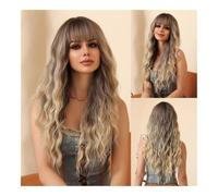 Parrucche per capelli Black to Blonde Waves Long Synthetic Wigs for Women with Bangs Natural Daily Cosplay Heat Resistant Hair