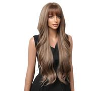 Parrucche per capelli Brown Mixed Blonde Synthetic Wigs with Long Natural Wavy Hair Wig for Black Women Daily Cosplay Use Heat Resistant