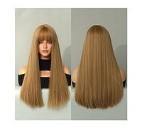 Parrucche per capelli Capelli sintetici for cosplay ragazza e uso quotidiano Parrucca bionda da 23 pollici con frangia for parrucca lunga dritta donna(Honey Blonde)