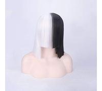 Parrucche per capelli corti Ombre per le donne Parrucca diritta SIA Cosplay Parrucche bionde nere con frangia Capelli finti sintetici B