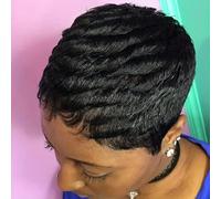 parrucche per capelli da donna taglio corto a strati pixie parrucca di capelli umani nero naturale/99j/27 colore 150% densità 4 pollici-4 pollici-150%-nc