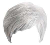 Parrucche per capelli grigi argento corti, parrucca tagliata a miscela per capelli naturali con frangia, topper dritti corti naturali per donne