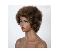 Parrucche per capelli Parrucche afro ricce castane corte Parrucca bionda Pixie riccia Capelli umani Fatta a macchina(Highlight Wig)