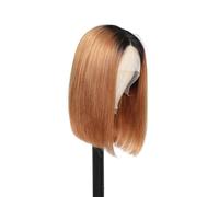 Parrucche Per Capelli Umani Anteriori In Pizzo Corto Bob Per Le Donne Parrucca Per Capelli Umani Trasparente Brasiliana Capelli Remy Lisci OT30 13 * 5 * 1#14inch#150%