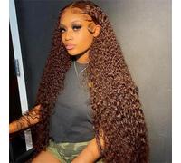 Parrucche Per Capelli Umani Anteriori In Pizzo Riccio Marrone Parrucca Frontale In Pizzo 13X6 Parrucche Brasiliane A Onda Profonda Per Le Donne 13x4 Frontal Wig 14inches#180