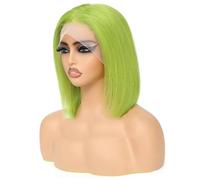 Parrucche Per Capelli Umani Bob Corte Colorate Parrucche Anteriori In Pizzo Diritte Brasiliane Parrucca Senza Colla Prepizzicata In Pizzo Trasparente Rose Neon 10inches