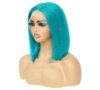 Parrucche Per Capelli Umani Bob Corte Colorate Parrucche Anteriori In Pizzo Diritte Brasiliane Parrucca Senza Colla Prepizzicata In Pizzo Trasparente Greed 12INCHES