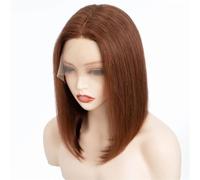 Parrucche Per Capelli Umani Castani Per Donna Parrucca Anteriore In Pizzo Glueless Capelli Umani Capelli Corti Bob Brasiliani