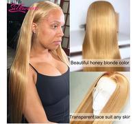 Parrucche per capelli umani frontali in pizzo trasparente Silkwave da 30 pollici biondo miele 13x6 HD # 27 parrucche anteriori in pizzo Remy 13x4 colorate