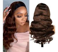 Parrucche per capelli umani per donne nere 50 cm senza colla onda del corpo parrucca capelli umani 100% capelli vergini brasiliani fatti a macchina parrucca fascia per testa densità 150%