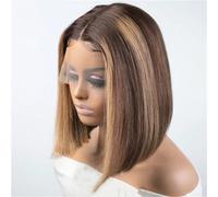 Parrucche Per Capelli Umani Remy Hair Short Bob Ombre Parrucca Bionda Parrucca Bob Diritta 13X6X1 Parrucche Anteriori In Pizzo Per Le Donne