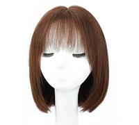 Parrucche per donna in capelli umani neri, corte e lisce, con frangia, parrucca corta nera naturale, per cosplay, feste quotidiane,Human Hair-B3