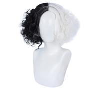 Parrucche per Donne 14" Nero Bianco riccioo Parrucca