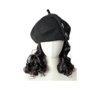 Parrucche per Donne Berretto for parrucca da donna, berretto for parrucca marrone e nero, berretto for parrucca ondulato, parrucca in fibra sintetica resistente al calore dall'aspetto naturale, adatto