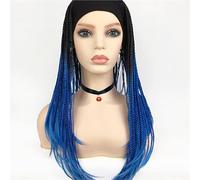 Parrucche per donne Fascia for capelli in un unico pezzo, parrucca a treccia sporca, copertura completa for la testa(Blue)