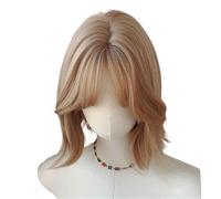 Parrucche per donne Parrucca rovesciata color oro chiaro, set completo for la testa da donna, stile retrò capelli corti